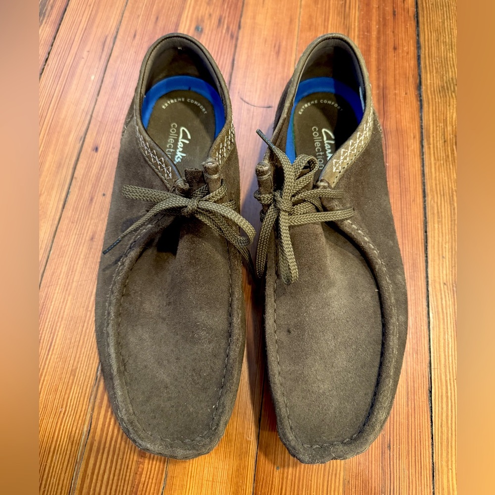 Clark’s Lace-up Moccasin Loafers in Brown / Gray